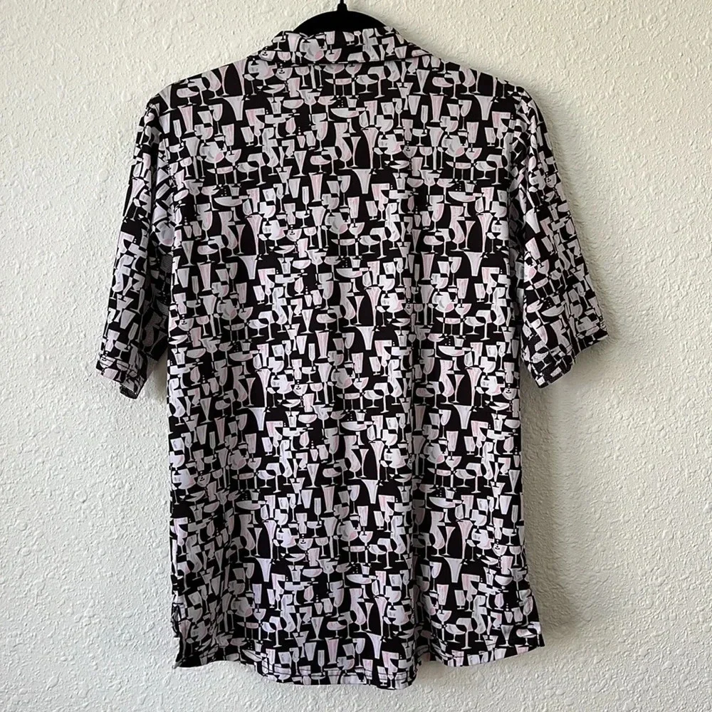 San Soleil SolCool Performance Quarter Zip Golf/Tennis Top Martini Print Size M - Picture 5 of 6